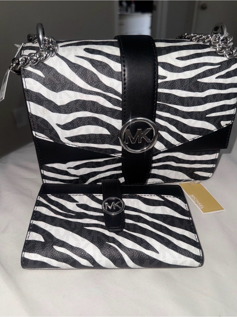Michael Kors Zebra Bag & Wallet Set